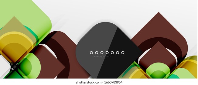 Fondo abstracto - composición de flor o forma cuadrada de diseño de papel de corte geométrico. Ilustración vectorial para papel tapiz, pancarta, fondo, tarjeta, ilustración del libro, página de inicio