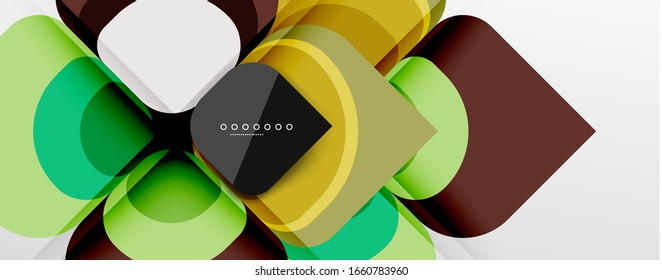 Fondo abstracto - composición de flor o forma cuadrada de diseño de papel de corte geométrico. Ilustración vectorial para papel tapiz, pancarta, fondo, tarjeta, ilustración del libro, página de inicio