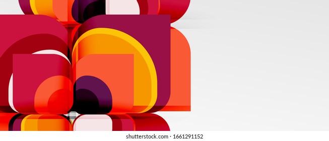 Fondo abstracto - composición de flor o forma cuadrada de diseño de papel de corte geométrico. Ilustración vectorial para papel tapiz, pancarta, fondo, tarjeta, ilustración del libro, página de inicio