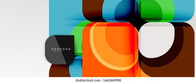 Abstract background - geometric cut paper design flower or square shape composition. Vector Illustration For Wallpaper, Banner, Background, Card, Book Illustration, landing page