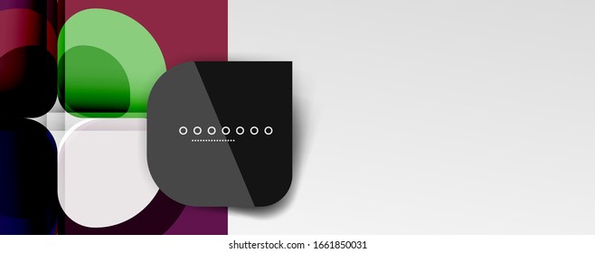 Abstract background - geometric cut paper design flower or square shape composition. Vector Illustration For Wallpaper, Banner, Background, Card, Book Illustration, landing page
