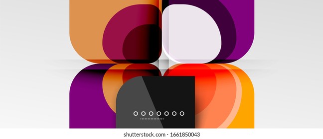 Abstract background - geometric cut paper design flower or square shape composition. Vector Illustration For Wallpaper, Banner, Background, Card, Book Illustration, landing page