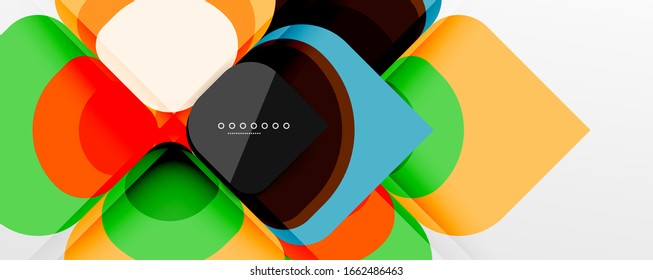 Abstract background - geometric cut paper design flower or square shape composition. Vector Illustration For Wallpaper, Banner, Background, Card, Book Illustration, landing page