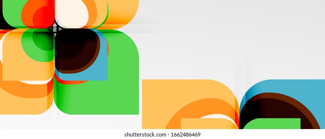 Abstract background - geometric cut paper design flower or square shape composition. Vector Illustration For Wallpaper, Banner, Background, Card, Book Illustration, landing page