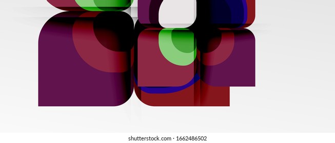 Fondo abstracto - composición de flor o forma cuadrada de diseño de papel de corte geométrico. Ilustración vectorial para papel tapiz, pancarta, fondo, tarjeta, ilustración del libro, página de inicio