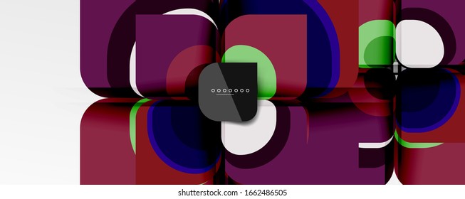 Abstract background - geometric cut paper design flower or square shape composition. Vector Illustration For Wallpaper, Banner, Background, Card, Book Illustration, landing page