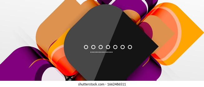 Fundo abstrato - design de papel corte geométrico composição de flor ou forma quadrada. Ilustração vetorial para papel de parede, banner, plano de fundo, cartão, ilustração de livro, página inicial
