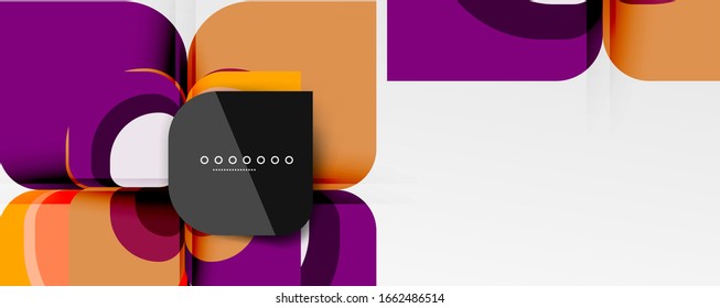 Abstract background - geometric cut paper design flower or square shape composition. Vector Illustration For Wallpaper, Banner, Background, Card, Book Illustration, landing page