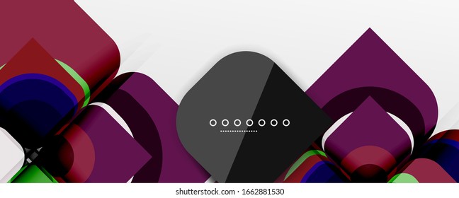 Abstract background - geometric cut paper design flower or square shape composition. Vector Illustration For Wallpaper, Banner, Background, Card, Book Illustration, landing page