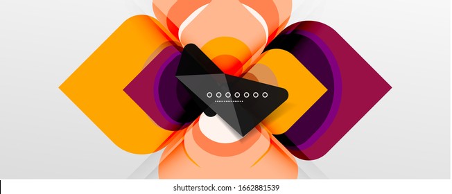 Abstract background - geometric cut paper design flower or square shape composition. Vector Illustration For Wallpaper, Banner, Background, Card, Book Illustration, landing page