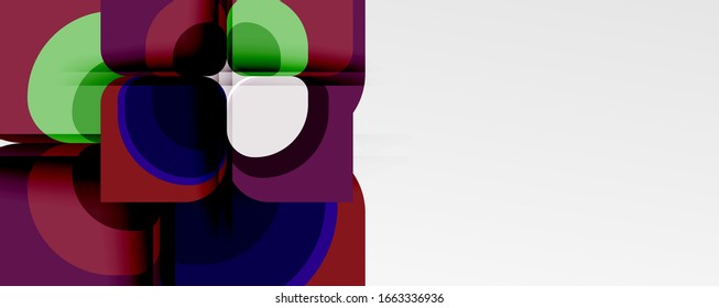 Abstract background - geometric cut paper design flower or square shape composition. Vector Illustration For Wallpaper, Banner, Background, Card, Book Illustration, landing page