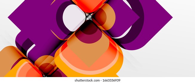 Abstract background - geometric cut paper design flower or square shape composition. Vector Illustration For Wallpaper, Banner, Background, Card, Book Illustration, landing page