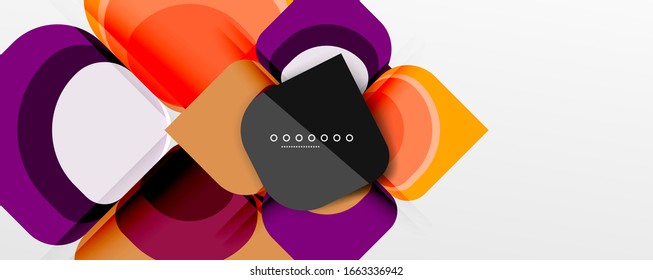 Abstract background - geometric cut paper design flower or square shape composition. Vector Illustration For Wallpaper, Banner, Background, Card, Book Illustration, landing page