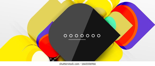 Abstract background - geometric cut paper design flower or square shape composition. Vector Illustration For Wallpaper, Banner, Background, Card, Book Illustration, landing page