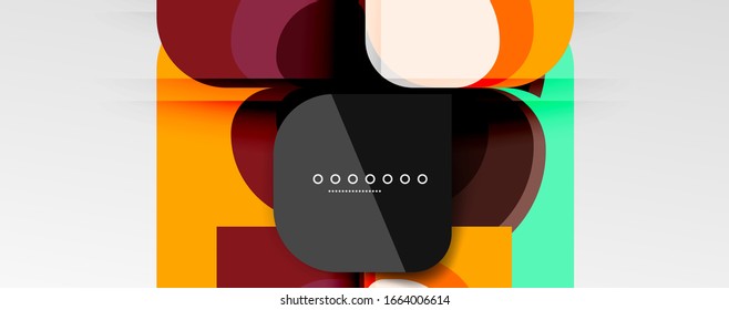 Abstract background - geometric cut paper design flower or square shape composition. Vector Illustration For Wallpaper, Banner, Background, Card, Book Illustration, landing page