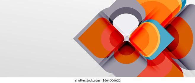 Abstract background - geometric cut paper design flower or square shape composition. Vector Illustration For Wallpaper, Banner, Background, Card, Book Illustration, landing page