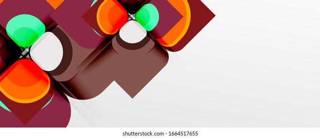 Abstract background - geometric cut paper design flower or square shape composition. Vector Illustration For Wallpaper, Banner, Background, Card, Book Illustration, landing page