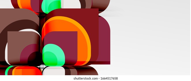 Abstract background - geometric cut paper design flower or square shape composition. Vector Illustration For Wallpaper, Banner, Background, Card, Book Illustration, landing page