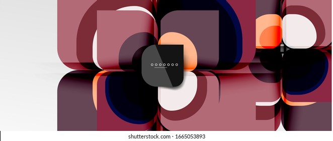 Abstract background - geometric cut paper design flower or square shape composition. Vector Illustration For Wallpaper, Banner, Background, Card, Book Illustration, landing page