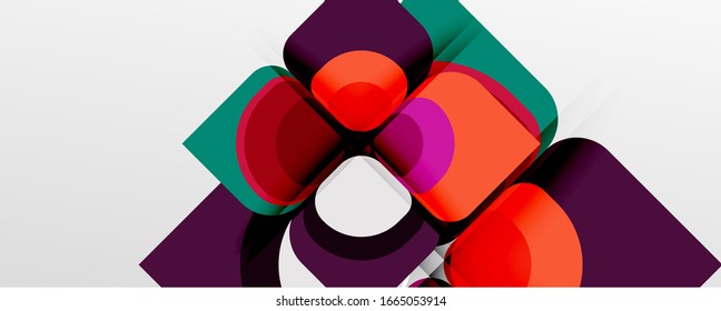 Fondo abstracto - composición de flor o forma cuadrada de diseño de papel de corte geométrico. Ilustración vectorial para papel tapiz, pancarta, fondo, tarjeta, ilustración del libro, página de inicio