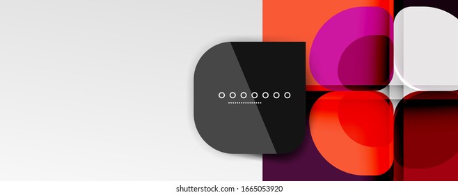 Abstract background - geometric cut paper design flower or square shape composition. Vector Illustration For Wallpaper, Banner, Background, Card, Book Illustration, landing page