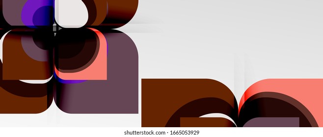 Fondo abstracto - composición de flor o forma cuadrada de diseño de papel de corte geométrico. Ilustración vectorial para papel tapiz, pancarta, fondo, tarjeta, ilustración del libro, página de inicio