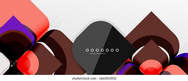 Abstract background - geometric cut paper design flower or square shape composition. Vector Illustration For Wallpaper, Banner, Background, Card, Book Illustration, landing page