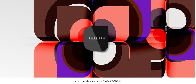 Abstract background - geometric cut paper design flower or square shape composition. Vector Illustration For Wallpaper, Banner, Background, Card, Book Illustration, landing page