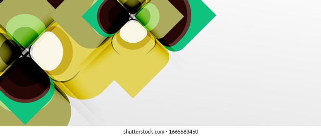 Abstract background - geometric cut paper design flower or square shape composition. Vector Illustration For Wallpaper, Banner, Background, Card, Book Illustration, landing page