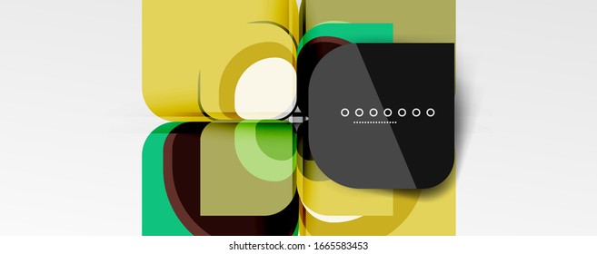 Abstract background - geometric cut paper design flower or square shape composition. Vector Illustration For Wallpaper, Banner, Background, Card, Book Illustration, landing page