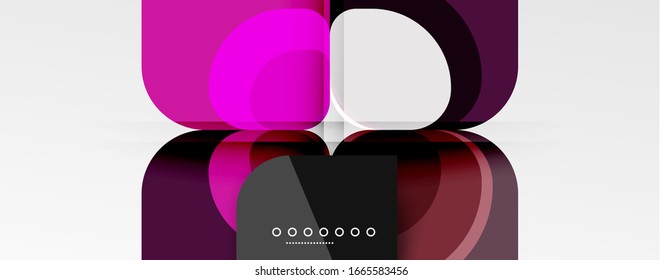 Abstract background - geometric cut paper design flower or square shape composition. Vector Illustration For Wallpaper, Banner, Background, Card, Book Illustration, landing page