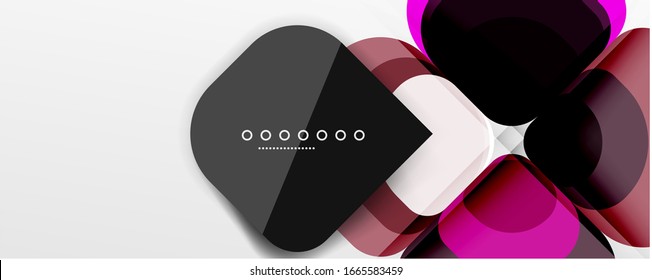 Abstract background - geometric cut paper design flower or square shape composition. Vector Illustration For Wallpaper, Banner, Background, Card, Book Illustration, landing page