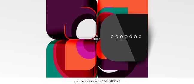 Abstract background - geometric cut paper design flower or square shape composition. Vector Illustration For Wallpaper, Banner, Background, Card, Book Illustration, landing page