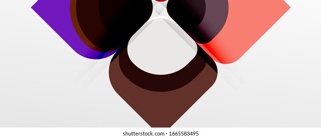 Abstract background - geometric cut paper design flower or square shape composition. Vector Illustration For Wallpaper, Banner, Background, Card, Book Illustration, landing page