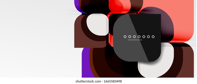Abstract background - geometric cut paper design flower or square shape composition. Vector Illustration For Wallpaper, Banner, Background, Card, Book Illustration, landing page