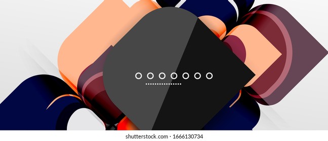 Abstract background - geometric cut paper design flower or square shape composition. Vector Illustration For Wallpaper, Banner, Background, Card, Book Illustration, landing page