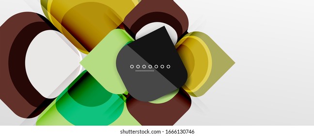Fondo abstracto - composición de flor o forma cuadrada de diseño de papel de corte geométrico. Ilustración vectorial para papel tapiz, pancarta, fondo, tarjeta, ilustración del libro, página de inicio