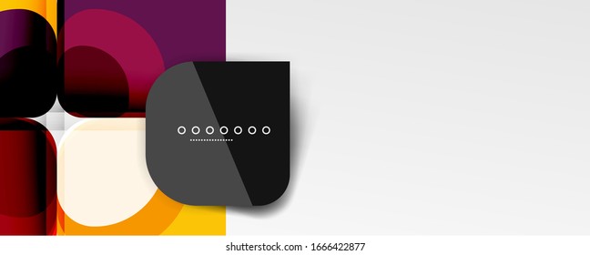 Fondo abstracto - composición de flor o forma cuadrada de diseño de papel de corte geométrico. Ilustración vectorial para papel tapiz, pancarta, fondo, tarjeta, ilustración del libro, página de inicio