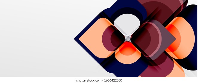 Abstract background - geometric cut paper design flower or square shape composition. Vector Illustration For Wallpaper, Banner, Background, Card, Book Illustration, landing page