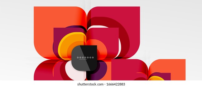 Abstract background - geometric cut paper design flower or square shape composition. Vector Illustration For Wallpaper, Banner, Background, Card, Book Illustration, landing page