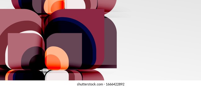 Abstract background - geometric cut paper design flower or square shape composition. Vector Illustration For Wallpaper, Banner, Background, Card, Book Illustration, landing page