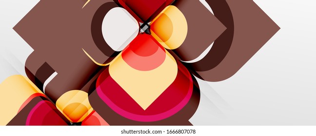 Abstract background - geometric cut paper design flower or square shape composition. Vector Illustration For Wallpaper, Banner, Background, Card, Book Illustration, landing page