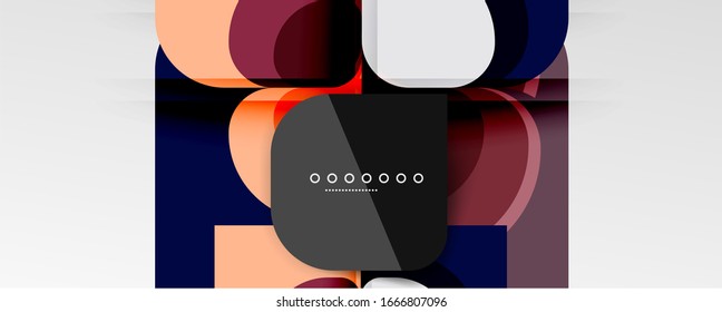 Abstrakter Hintergrund - geometrische Schnittpapiermuster, Blume oder quadratische Formgebung. Vektorillustration-Illustration für Bildschirmhintergrund, Banner, Hintergrund, Karte, Buchillustration, Landungsseite