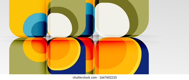 Fondo abstracto - composición de flor o forma cuadrada de diseño de papel de corte geométrico. Ilustración vectorial para papel tapiz, pancarta, fondo, tarjeta, ilustración del libro, página de inicio