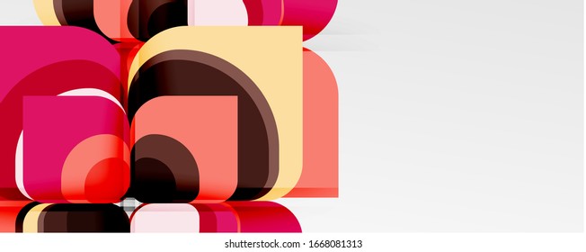 Abstrakter Hintergrund - geometrische Schnittpapiermuster, Blume oder quadratische Formgebung. Vektorillustration-Illustration für Bildschirmhintergrund, Banner, Hintergrund, Karte, Buchillustration, Landungsseite