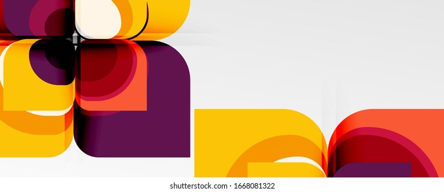Abstract background - geometric cut paper design flower or square shape composition. Vector Illustration For Wallpaper, Banner, Background, Card, Book Illustration, landing page