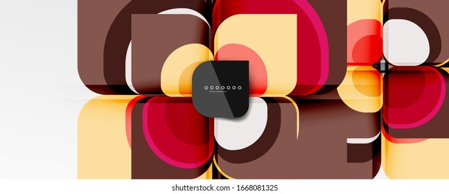 Abstract background - geometric cut paper design flower or square shape composition. Vector Illustration For Wallpaper, Banner, Background, Card, Book Illustration, landing page