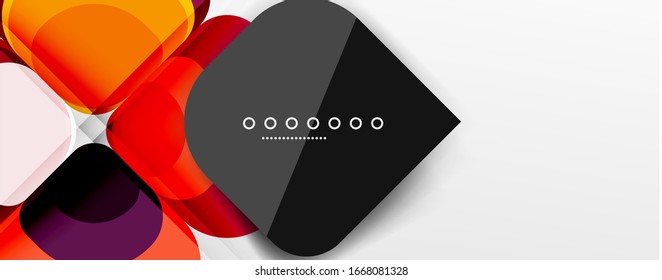 Abstract background - geometric cut paper design flower or square shape composition. Vector Illustration For Wallpaper, Banner, Background, Card, Book Illustration, landing page