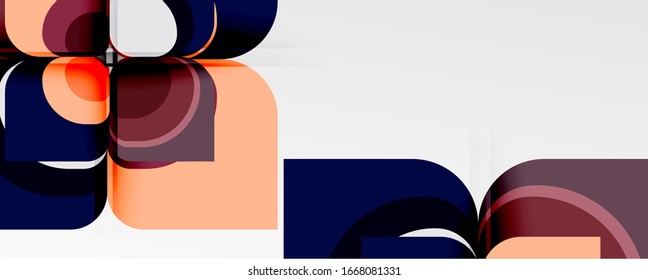 Abstract background - geometric cut paper design flower or square shape composition. Vector Illustration For Wallpaper, Banner, Background, Card, Book Illustration, landing page