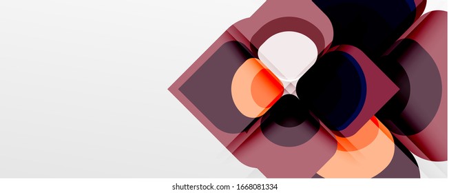 Abstract background - geometric cut paper design flower or square shape composition. Vector Illustration For Wallpaper, Banner, Background, Card, Book Illustration, landing page